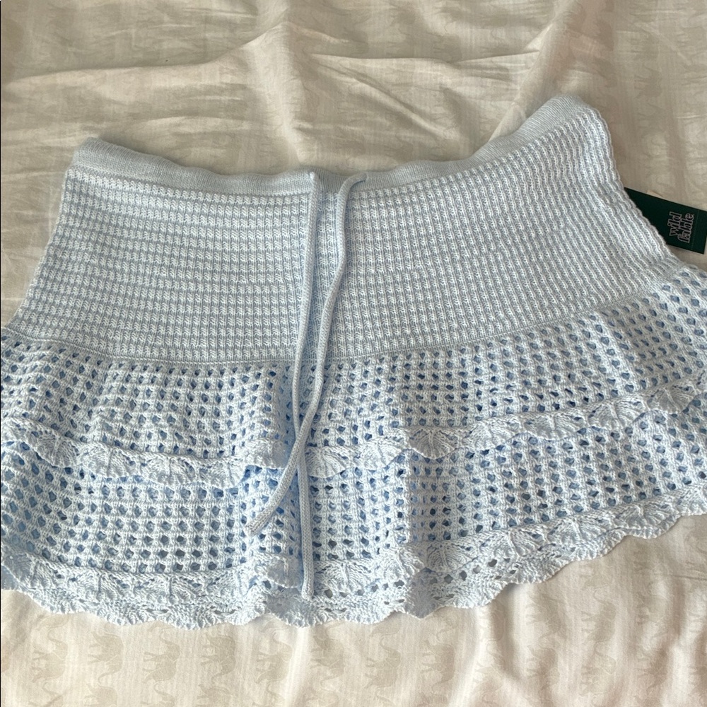 Light Blue Crochet Skirt